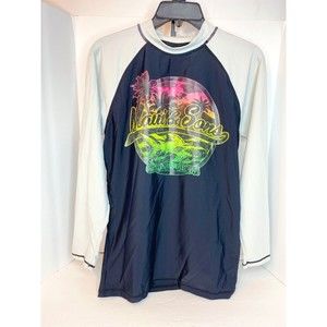 Maui And Sons Long Sleeve Shirt Mens Size Small Teal Graphic Print Tshirt